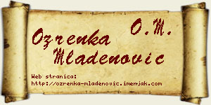 Ozrenka Mladenović vizit kartica